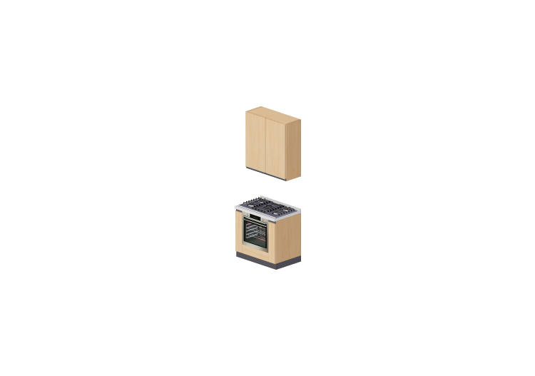 Cucine 3D - Blocco cottura lineare 90x240cm - ACCA software Cucine 3D - Blocco cottura lineare 90x240cm - ACCA software