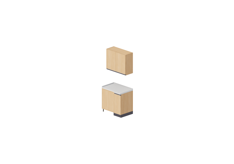 Cuisine 3D - Bloc garde-manger angulaire 64x90x216cm - ACCA... Cuisine 3D - Bloc garde-manger angulaire 64x90x216cm - ACCA...