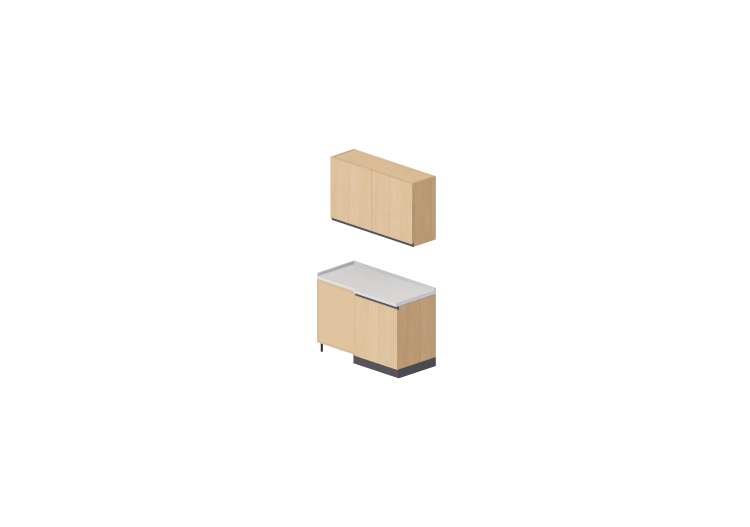 3D Küchen - Block Speisekammer-Eckschrank 64x124x216cm -... 3D Küchen - Block Speisekammer-Eckschrank 64x124x216cm -...