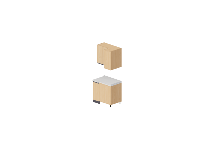 Cozinhas 3D - Bloco despensa de canto 90x94x216cm - ACCA... Cozinhas 3D - Bloco despensa de canto 90x94x216cm - ACCA...