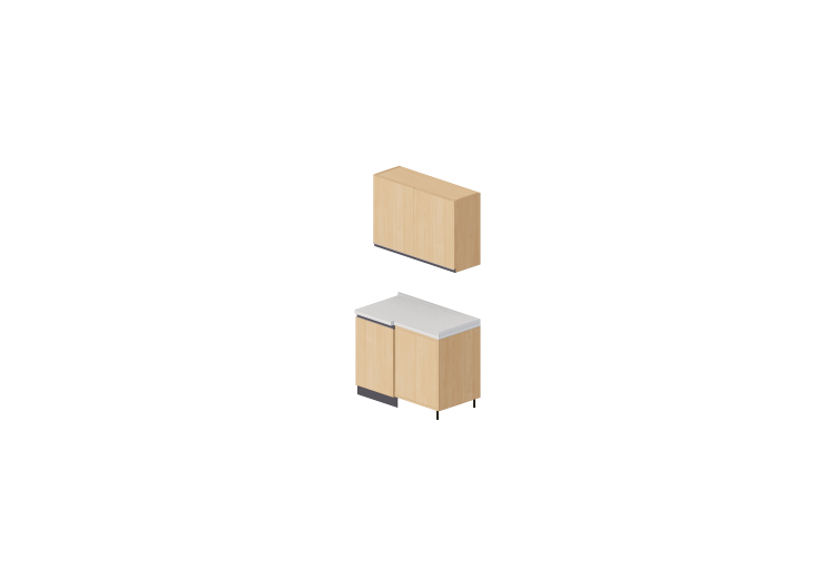 Cuisine 3D - Bloc garde-manger angulaire 109x64x216cm -... Cuisine 3D - Bloc garde-manger angulaire 109x64x216cm -...