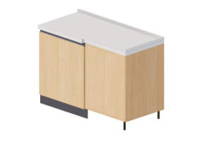 3D Kitchens - Angular pantry block 124x64cm