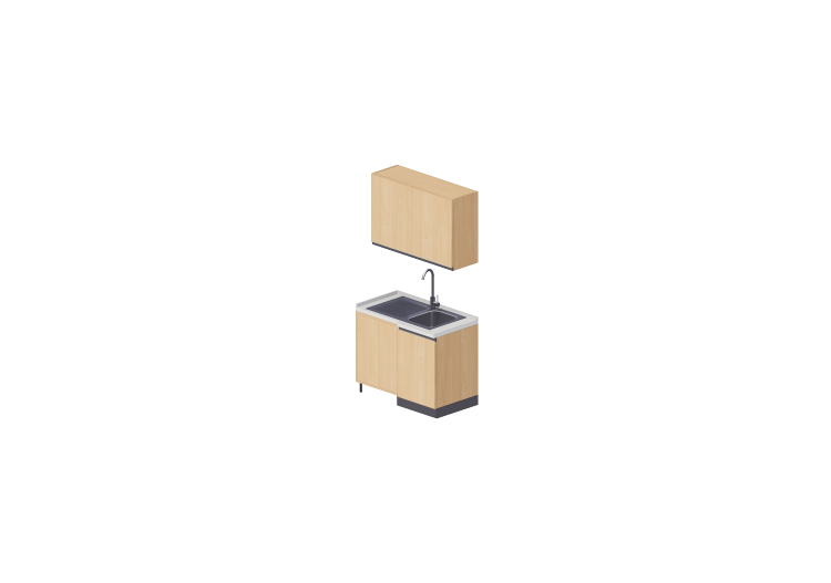 3D Küchen - Block mit Eck-Spülbecken 64x109x216cm - ACCA... 3D Küchen - Block mit Eck-Spülbecken 64x109x216cm - ACCA...