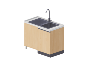 3D Kitchens - Angular sink block 64x109cm
