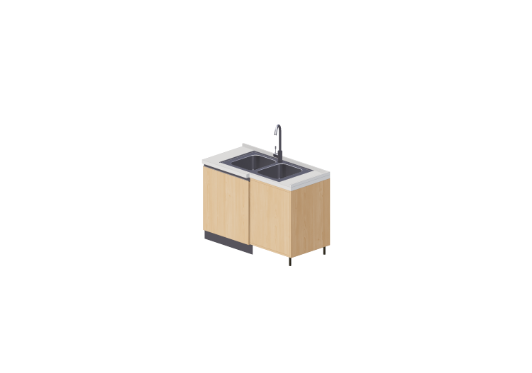 Cocinas 3D - Módulo con fregadero angular 124x64cm - ACCA... Cocinas 3D - Módulo con fregadero angular 124x64cm - ACCA...