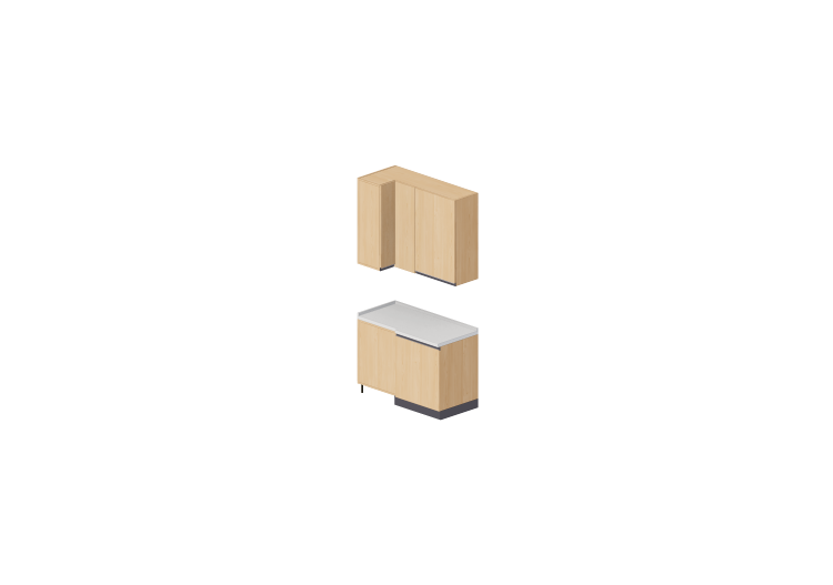 Cucine 3D - Blocco dispensa angolare 64x124x240cm - ACCA... Cucine 3D - Blocco dispensa angolare 64x124x240cm - ACCA...