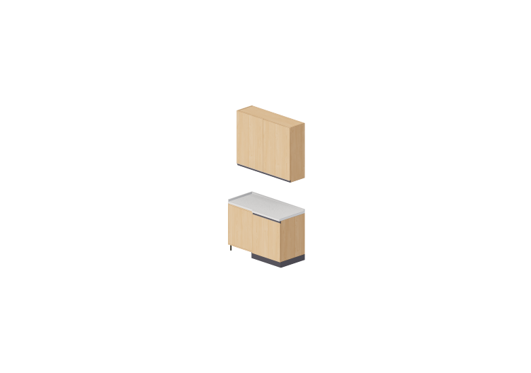 Cozinhas 3D - Bloco despensa de canto 64x124x240cm - ACCA... Cozinhas 3D - Bloco despensa de canto 64x124x240cm - ACCA...