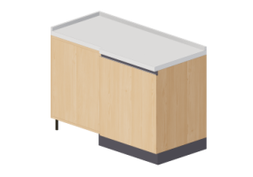 3D Kitchens - Angular pantry block 64x124xcm