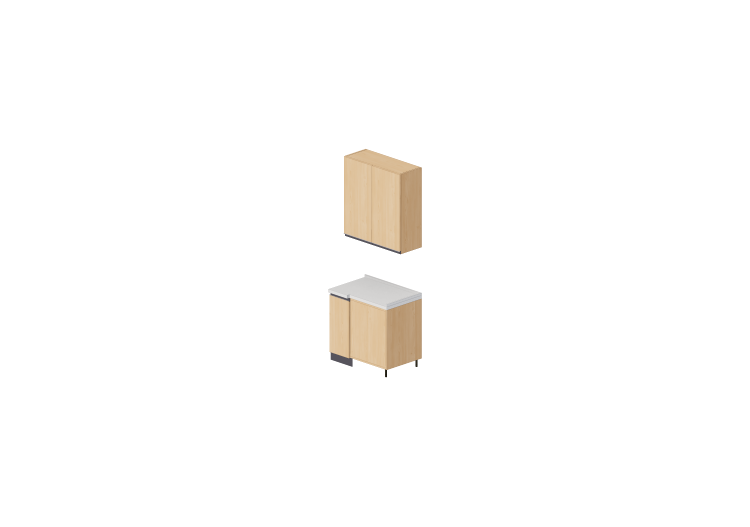 3D Küchen - Block Speisekammer-Eckschrank 90x64x240cm -... 3D Küchen - Block Speisekammer-Eckschrank 90x64x240cm -...