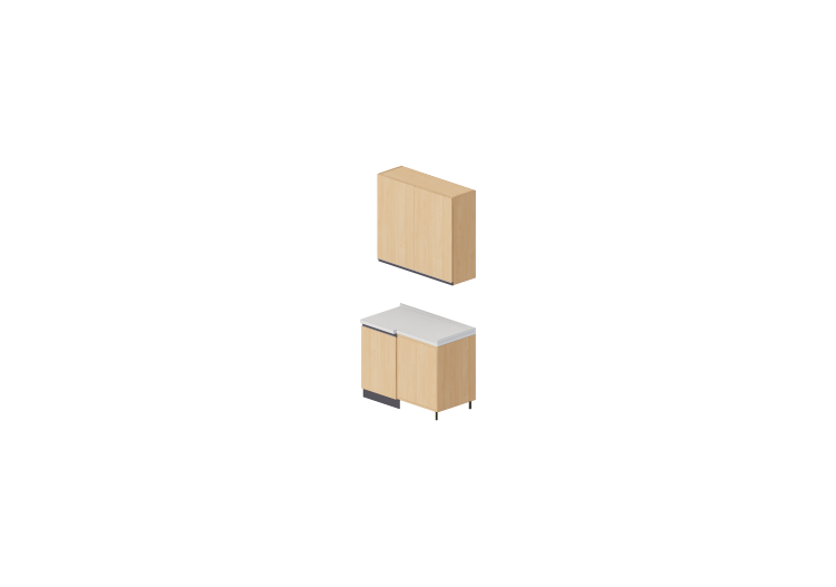 Cuisine 3D - Angular pantry unit 109x64x240cm - ACCA... Cuisine 3D - Angular pantry unit 109x64x240cm - ACCA...