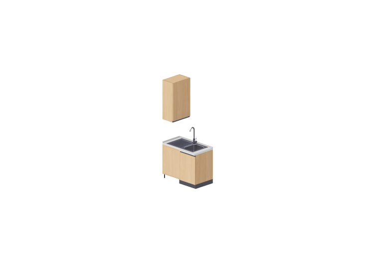 Cocinas 3D - Módulo con lavabo angular 64x109x240cm - ACCA... Cocinas 3D - Módulo con lavabo angular 64x109x240cm - ACCA...