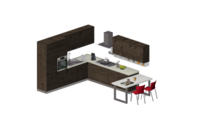 Cuisine 3D - Cuisine moderne &eacute;quip&eacute;e d'&eacute;lectrom&eacute;nager