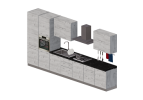 Cuisine 3D - Cuisine moderne &eacute;quip&eacute;e d'&eacute;lectrom&eacute;nager