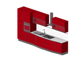 Cozinhas 3D - Cozinha equipada com eletrodomésticos