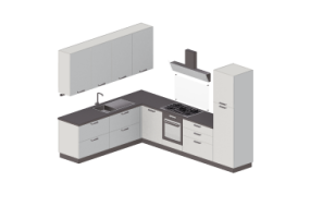 Cuisine 3D - Cuisine compl&egrave;te d'&eacute;lectrom&eacute;nagers