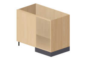 3D Bases - Right corner kitchen base 100x82cm