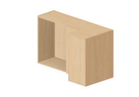 3D Hanging cabinets - Left corner kitchen cupboard 120x72cm