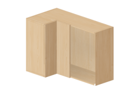 3d H&auml;ngeschr&auml;nke - Rechter Eck-K&uuml;chen-H&auml;ngeschrank 100x72cm
