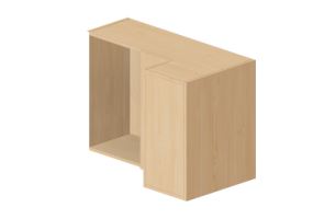 3D Hanging cabinets - Left corner kitchen cupboard 100x72cm