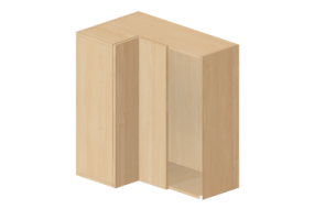 3D Hanging cabinets - Right side corner kitchen cupboard 90x96cm