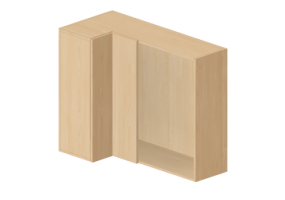 3d H&auml;ngeschr&auml;nke - Rechter Eck-K&uuml;chen-H&auml;ngeschrank 120x96cm