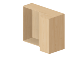 Arm&aacute;rios a&eacute;reos 3D - Arm&aacute;rio a&eacute;reo de canto esquerdo para cozinha 120x96cm