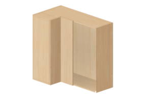 Armoires sup&eacute;rieures 3D - Meuble haut droite pour cuisine 100x96cm