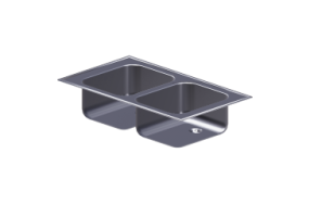 3D Sinks - Countersunk double basin 86x50cm