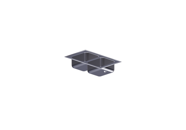 Lavatórios 3D - Pia de embutir com cuba dupla 86x50cm -... Lavatórios 3D - Pia de embutir com cuba dupla 86x50cm -...
