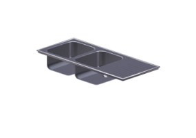 Lavat&oacute;rios 3D - Pia de embutir com cuba dupla 116x50cm