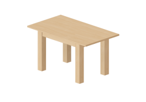 Tables 3D - Table rectangulaire 140x80cm