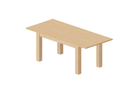 3D Tables - Rectangular table 200x90cm