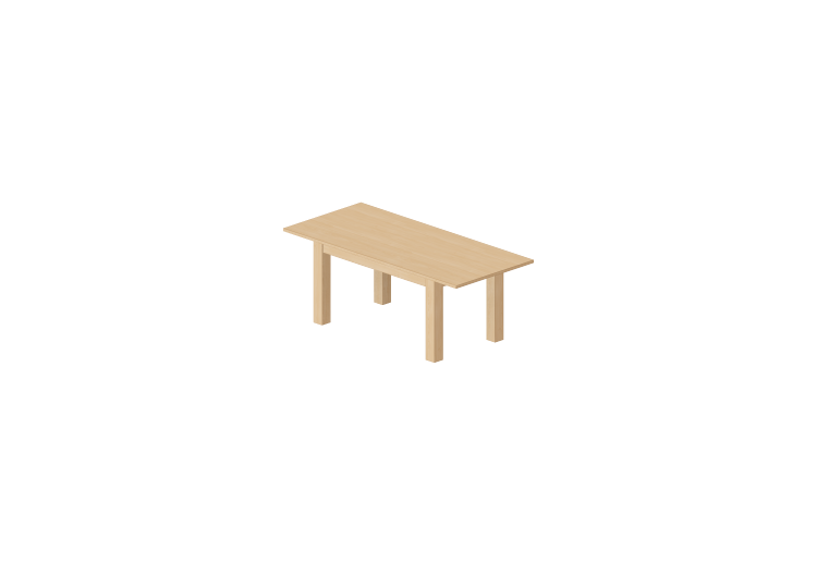 3D Tables - Rectangular table 200x90cm - ACCA software 3D Tables - Rectangular table 200x90cm - ACCA software