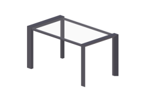 Tables 3D - Table rectangulaire 140x80cm