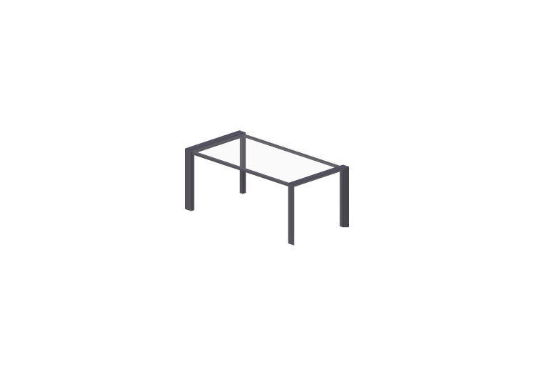 3D Tables - Rectangular table 180x90cm - ACCA software 3D Tables - Rectangular table 180x90cm - ACCA software