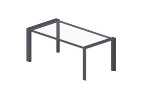 Tables 3D - Table rectangulaire 180x90cm