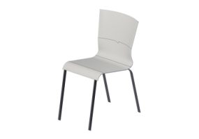 Sillas 3D - Silla con asiento en madera
