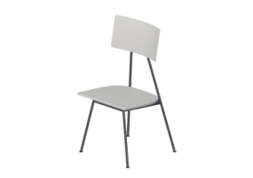 Chaises 3D - Chaise avec assise en bois