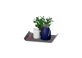 3D Accessories - Breakfast and tray