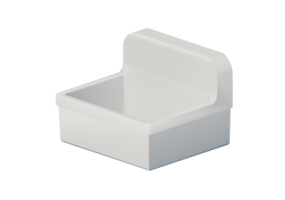 3D Sinks - Suspended bathroom sink 60x55cm