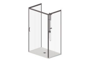 3D Duschen - Duschwanne mit Duschkabine 80x120cm