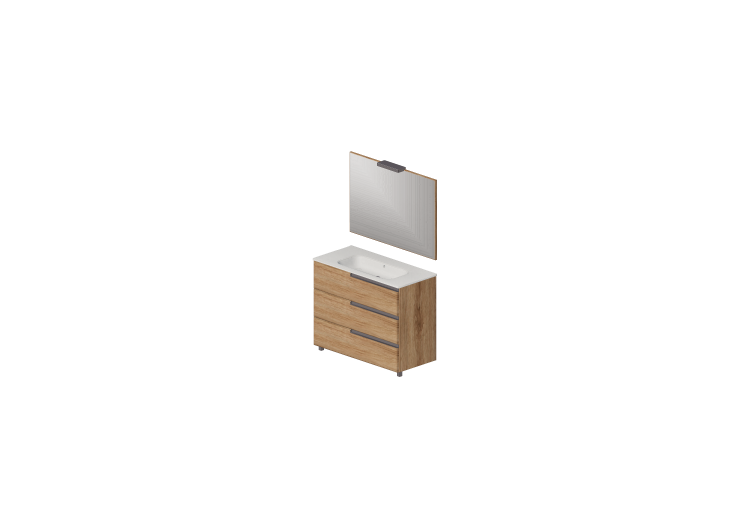 3D Möbel - Waschbecken mit Unterschrank und Spiegel - ACCA... 3D Möbel - Waschbecken mit Unterschrank und Spiegel - ACCA...