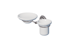 Accessori 3D - Porta sapone e porta bicchiere da parete - Luisa