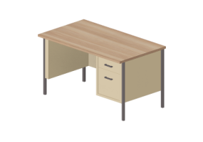 3D Schreibtische - Holzschreibtisch