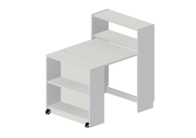 Estantes 3D - Estante com mesa de madeira lacada - Ikea - Billy