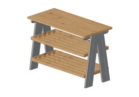 3D Bücherregal und Behälter - Bank mit Schuhfach aus Holz - Ikea - Kallsö