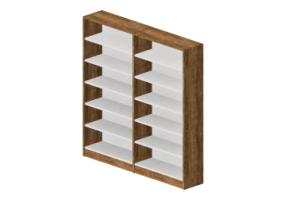 3D Bücherregal und Behälter - Doppel-Bücherregal aus Holz
