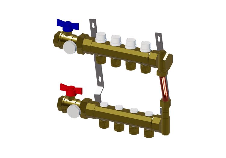 Pre-assembled manifold with 4 branches - Caleffi Pre-assembled manifold with 4 branches - Caleffi