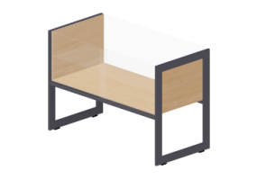 Meubles 3D - Comptoir caisse avec plan en verre 120x86cm