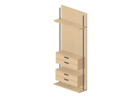 Muebles 3D - Mobiliario modular con 4 cajones y 1 estante 110x250cm